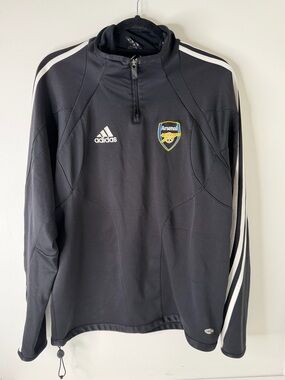 Adidas Arsenal FC Climacool Black Quarter Zip Training Pullover size M